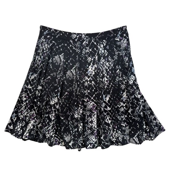 Chelsea & Theodore Abstract Flowy Print Skirt L Black & White - Picture 1 of 12